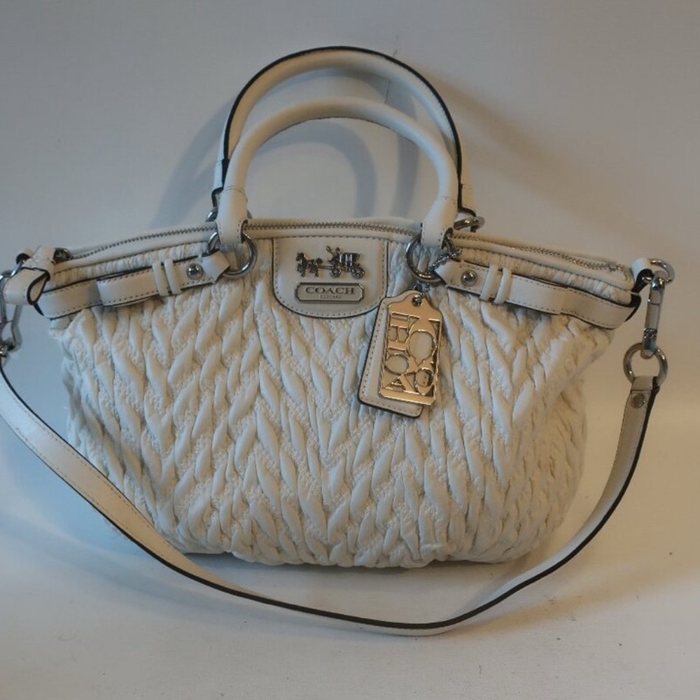 Coach White Madison Sophia Quilted and Leather Women's Bag